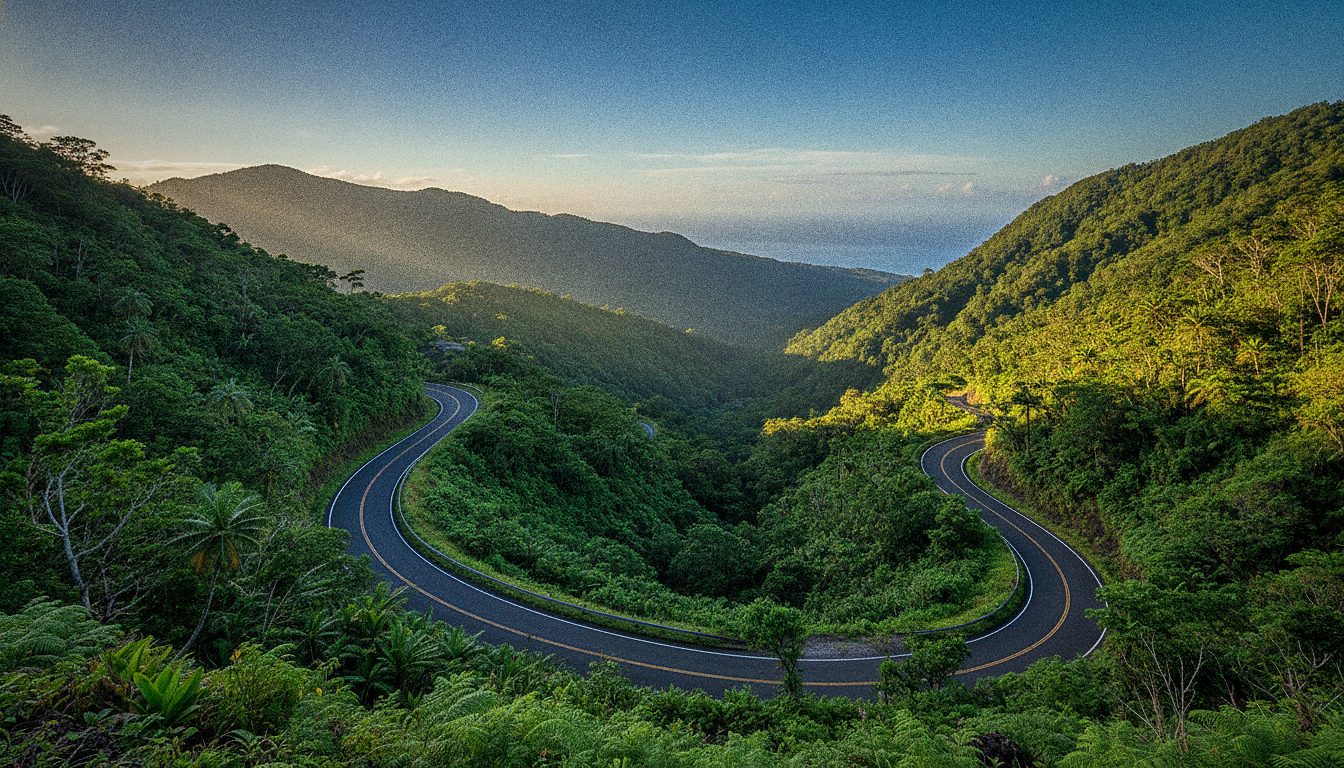 Route de montagne à la Réunion
